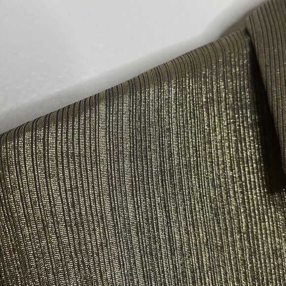 Rachel Zoe Gold Metallic Button Up Long Sleeve Shirt Womens S Disco Y2K - Picture 3 of 9